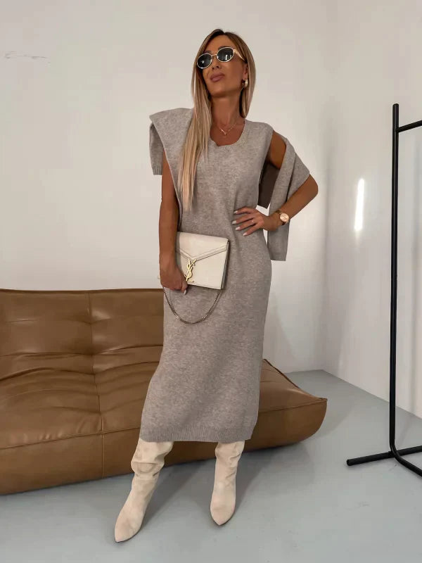 Livia | Mouwloze jurk met sweater